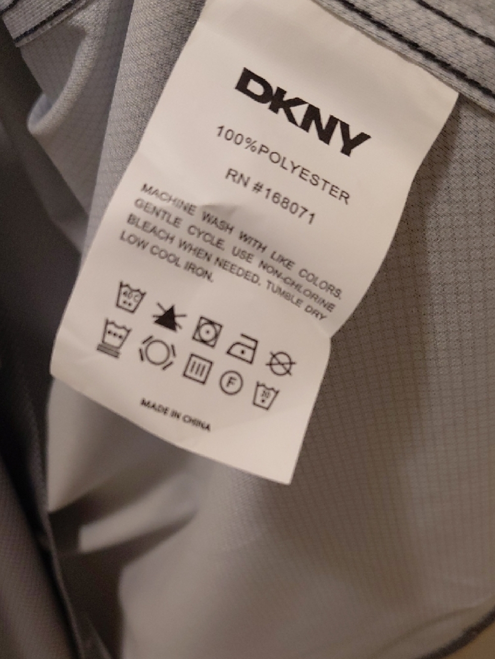 DKNY Men's Light Blue Microdot Dress Shirt - Picture 6 of 7